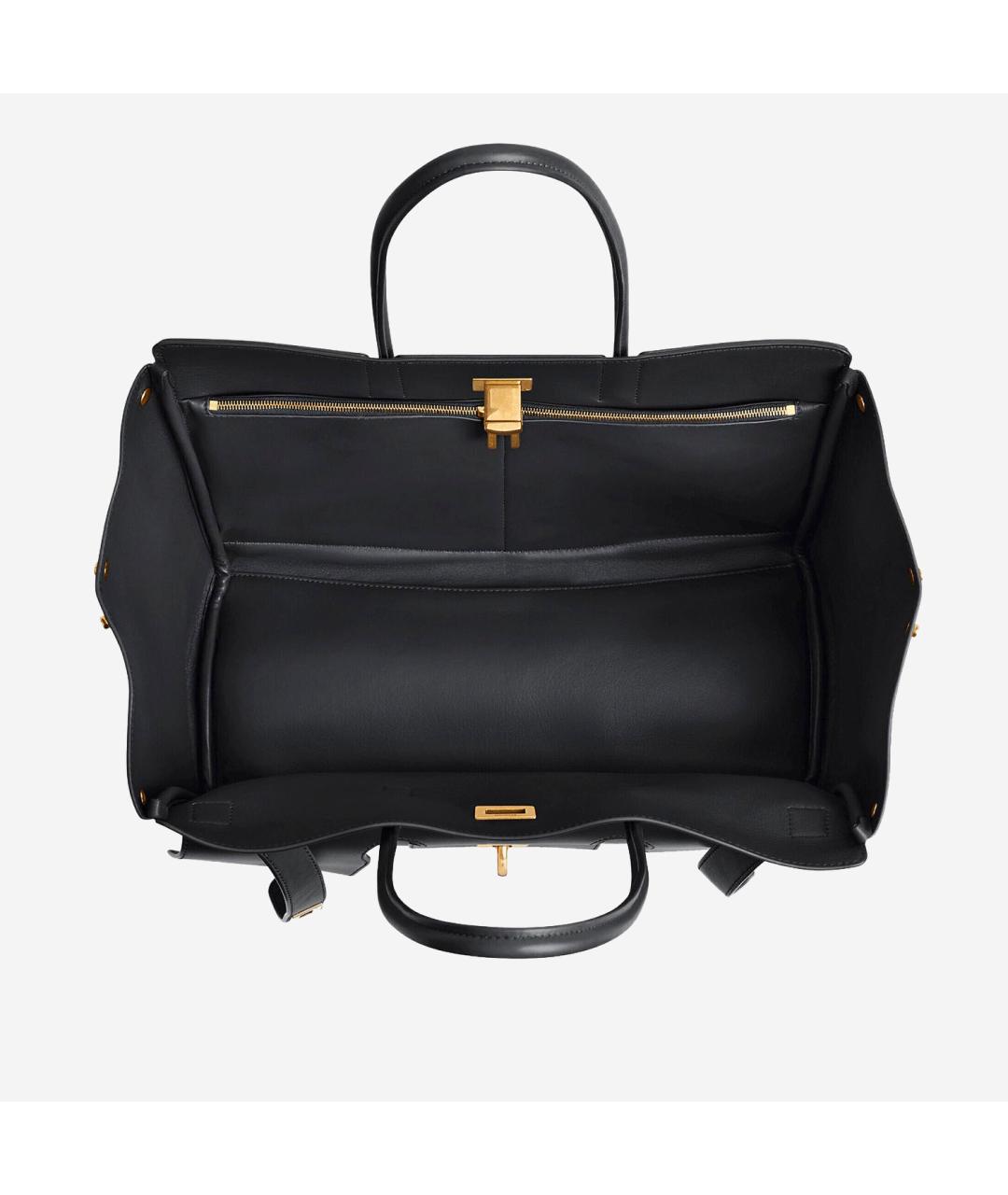 BALENCIAGA Черная кожаная сумка тоут, фото 4