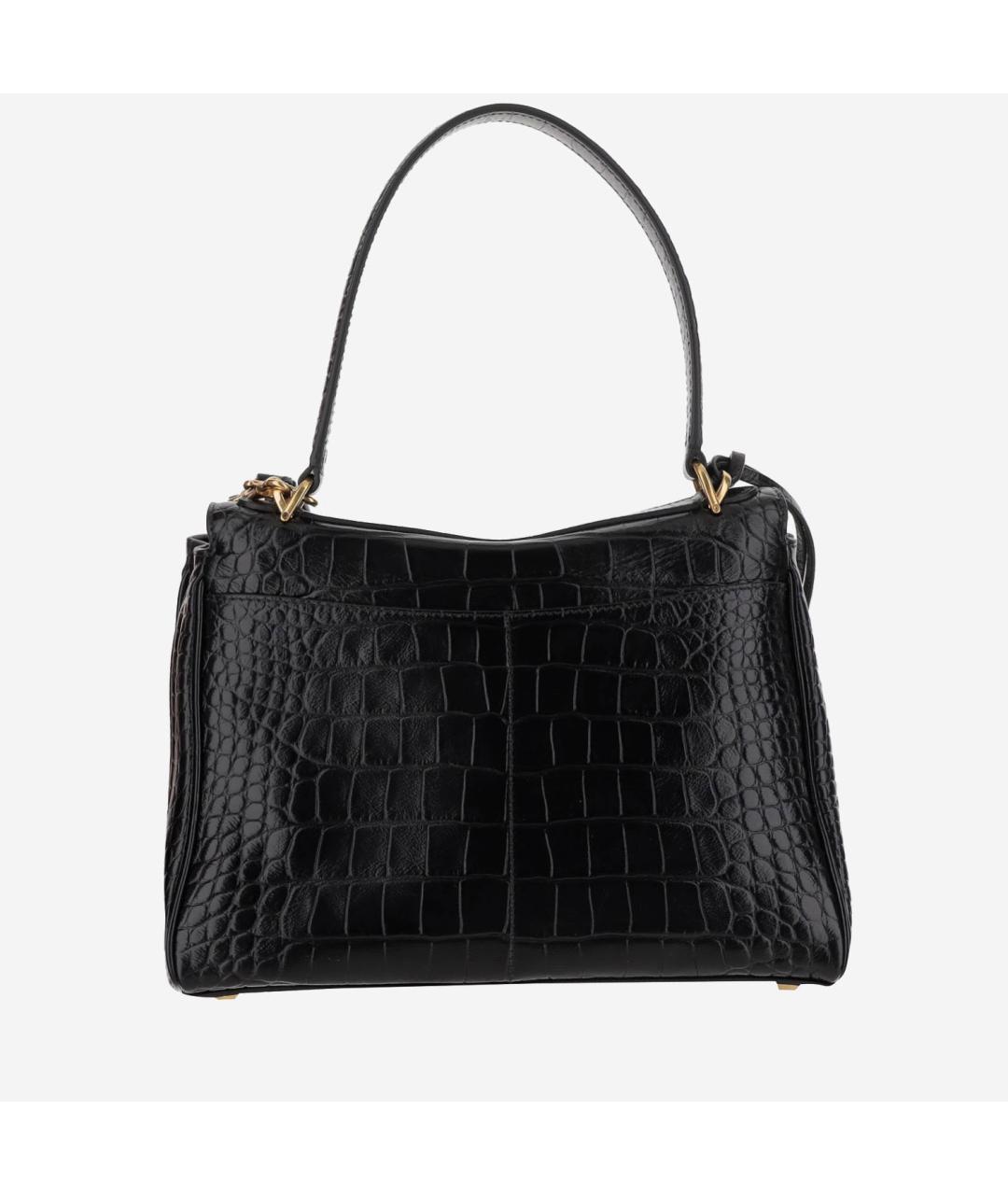 BALENCIAGA Черная кожаная сумка с короткими ручками, фото 3