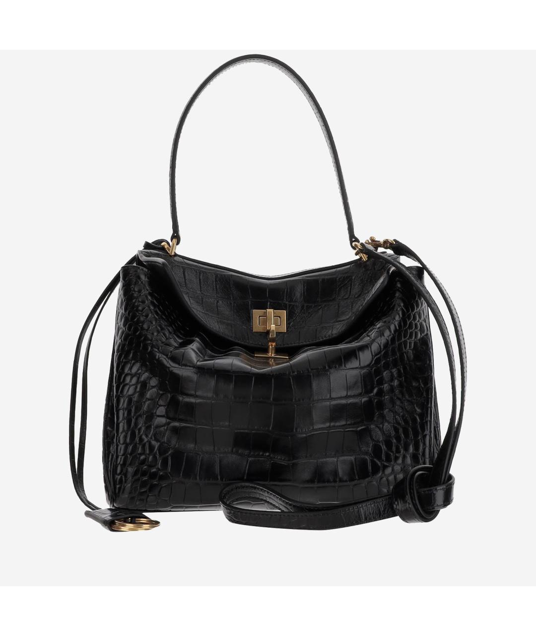 BALENCIAGA Черная кожаная сумка с короткими ручками, фото 4