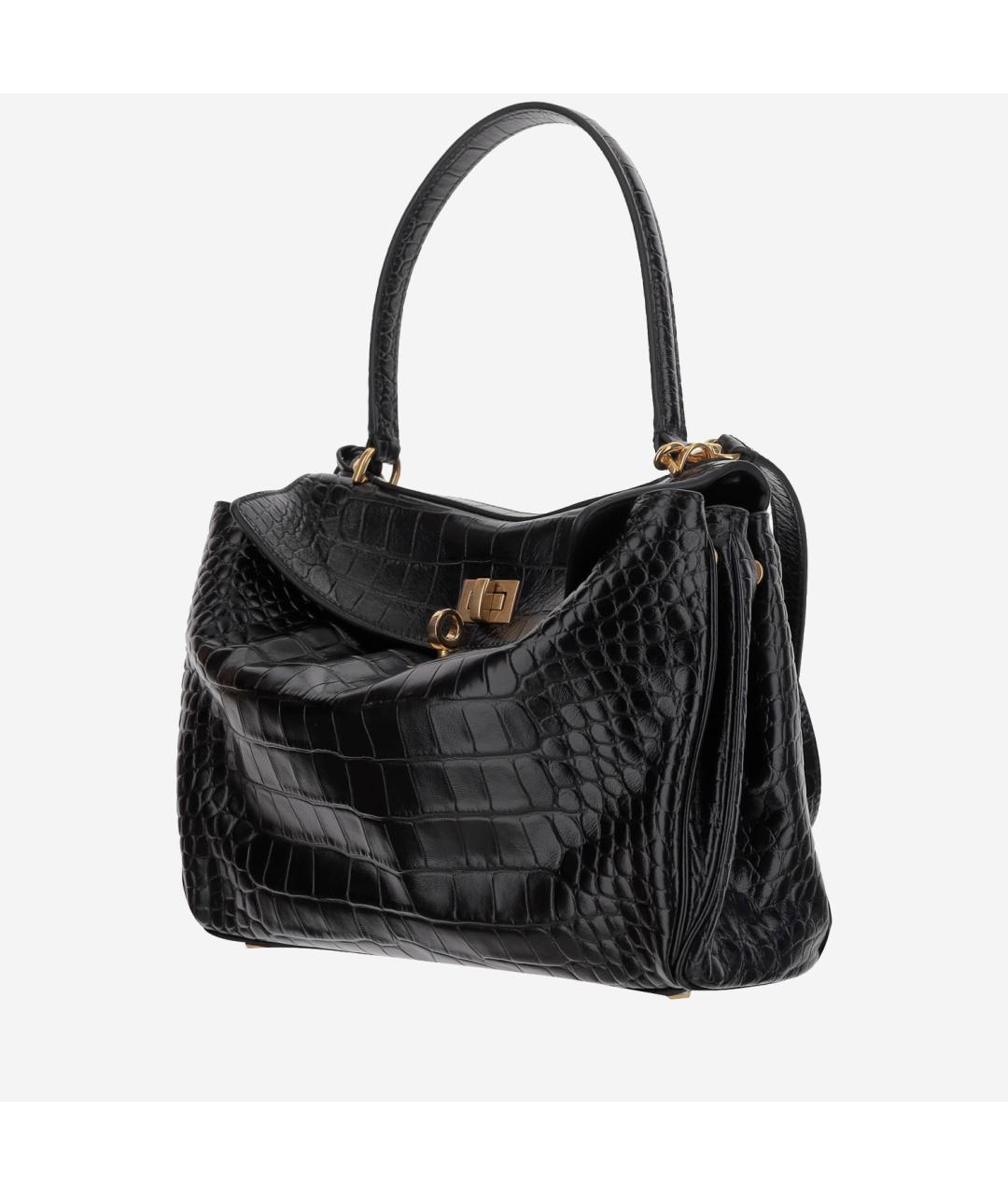 BALENCIAGA Черная кожаная сумка с короткими ручками, фото 2