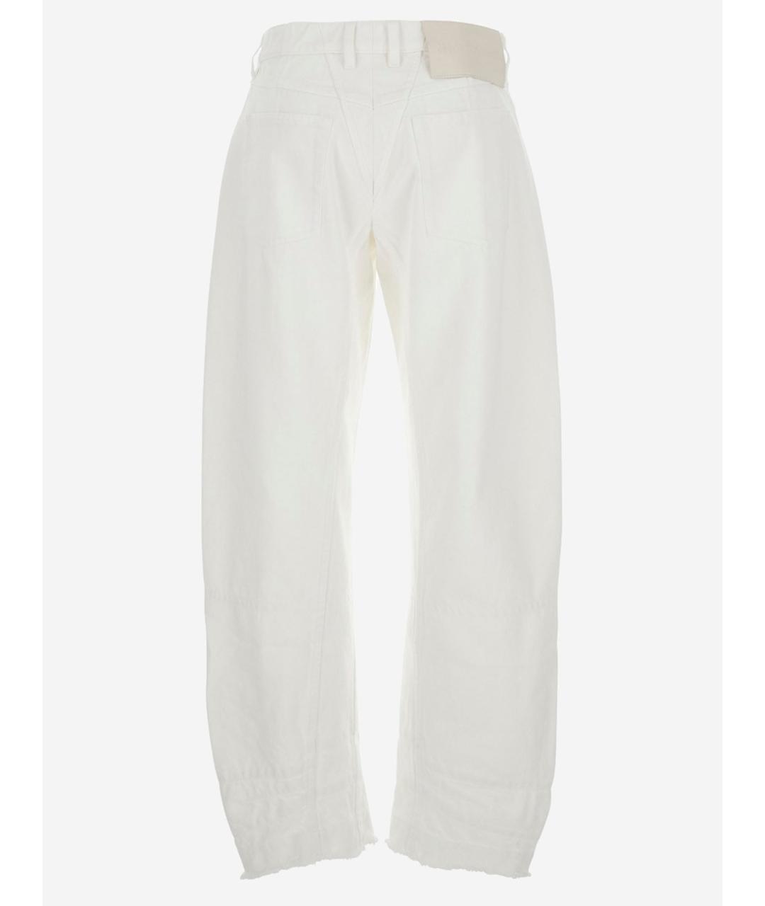 JIL SANDER Белые хлопковые прямые брюки, фото 2
