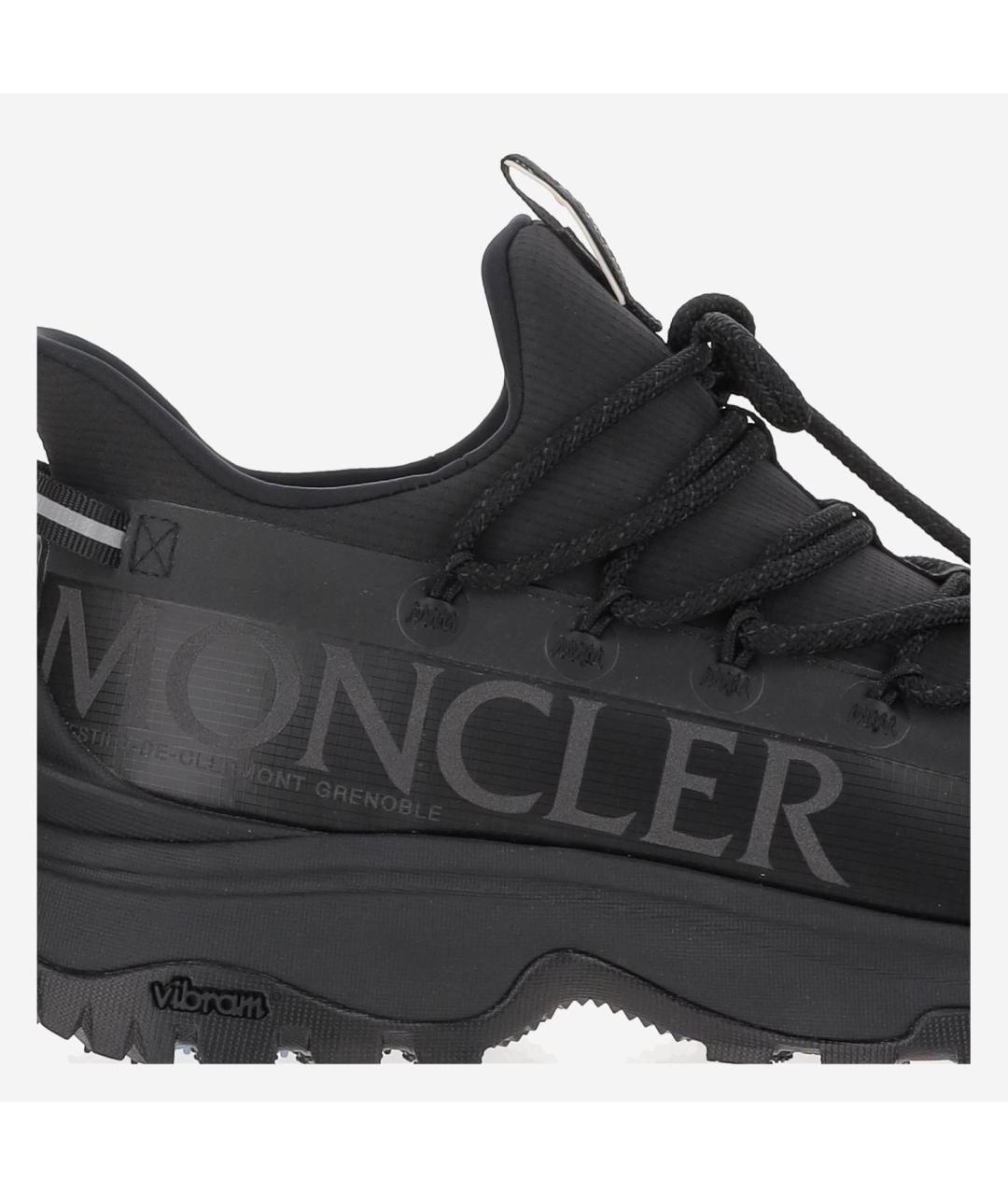 MONCLER Черные синтетические низкие кроссовки / кеды, фото 5