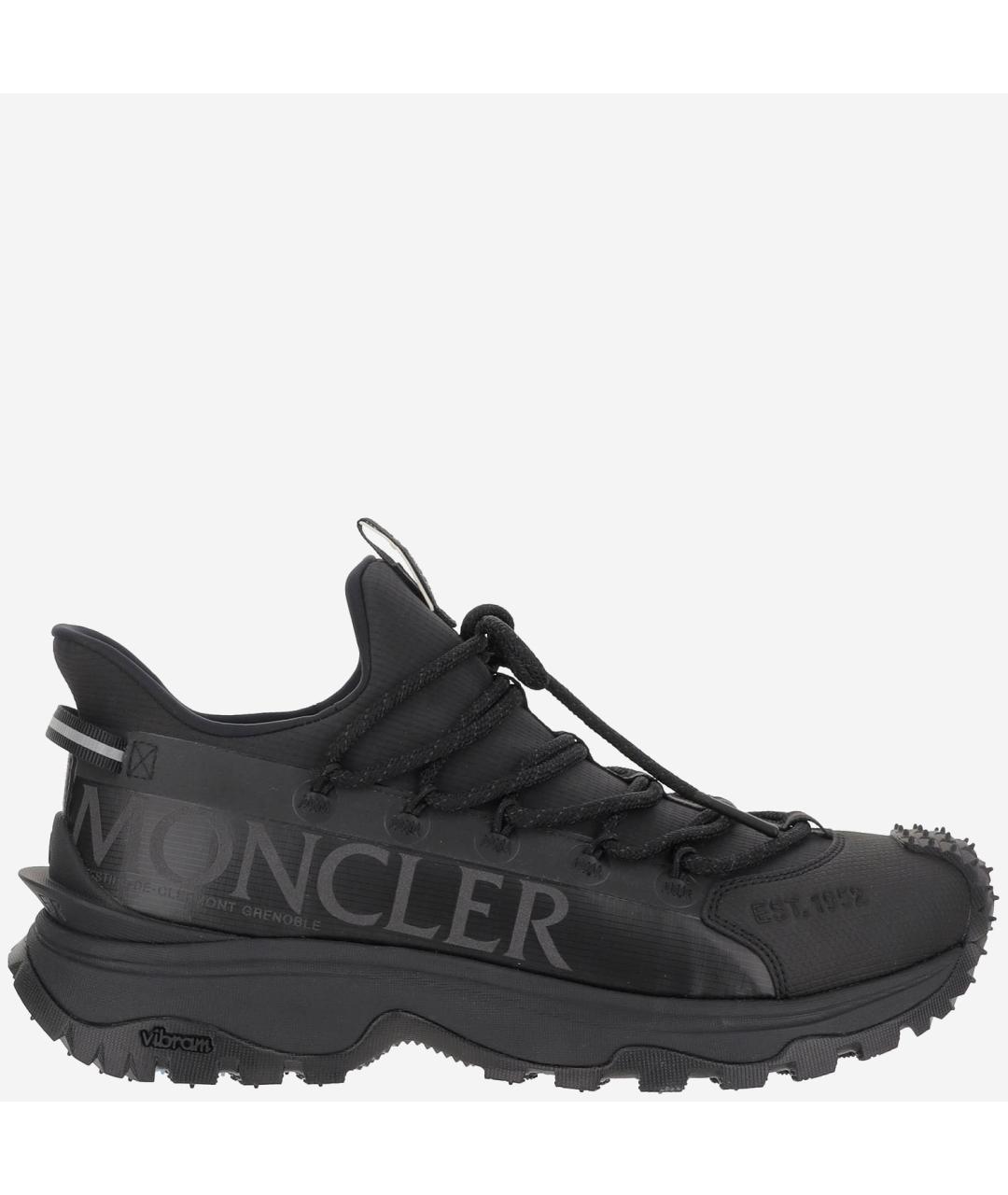MONCLER Черные синтетические низкие кроссовки / кеды, фото 6