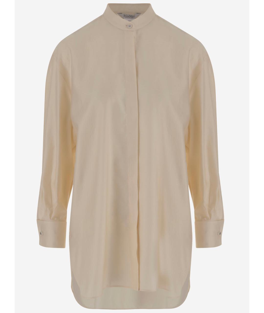 MAX MARA Бежевая хлопковая рубашка, фото 4