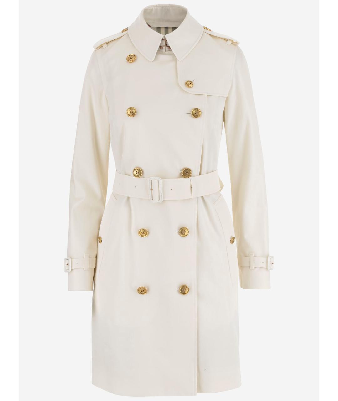 BURBERRY Белое хлопковое пальто, фото 4