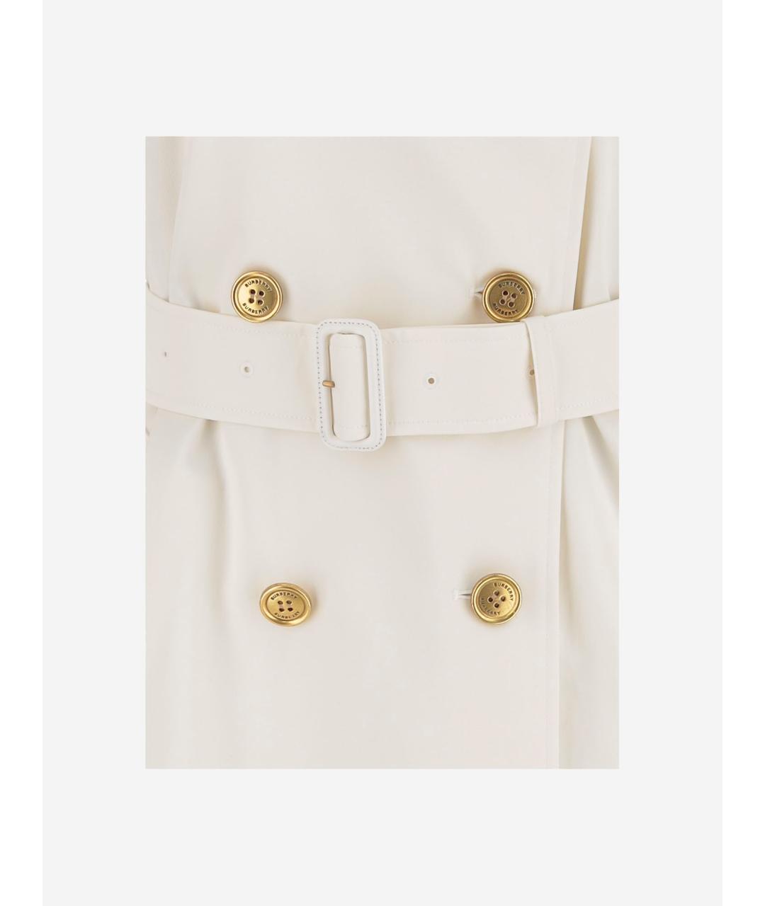 BURBERRY Белое хлопковое пальто, фото 3