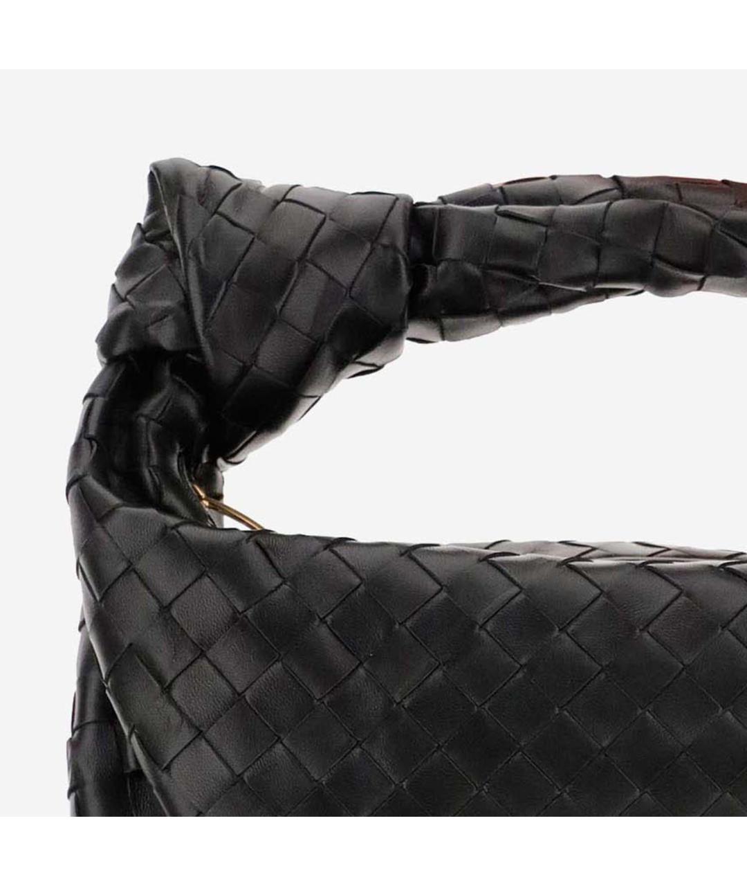 BOTTEGA VENETA Черная кожаная сумка с короткими ручками, фото 4