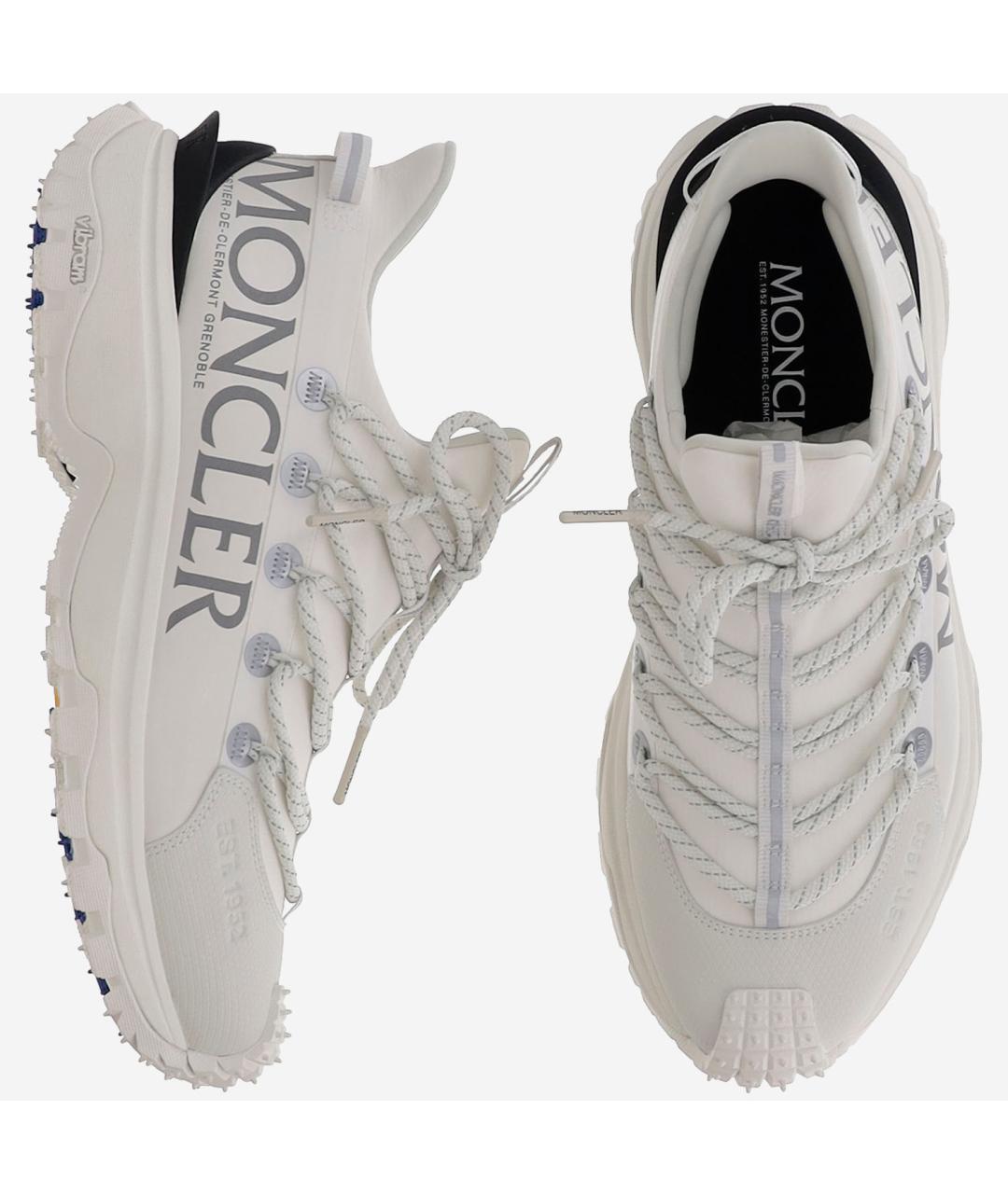 MONCLER Белые синтетические низкие кроссовки / кеды, фото 2