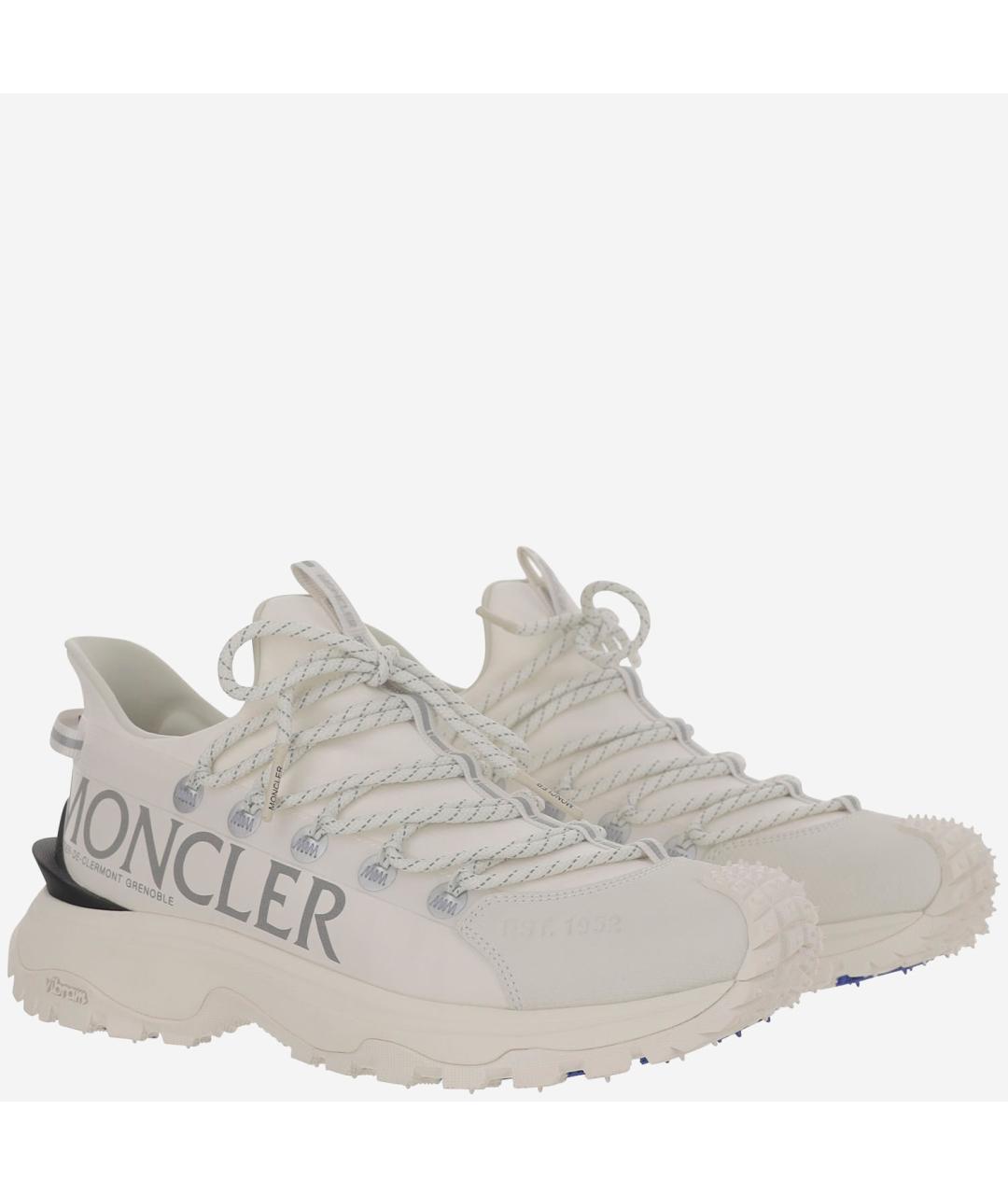 MONCLER Белые синтетические низкие кроссовки / кеды, фото 3