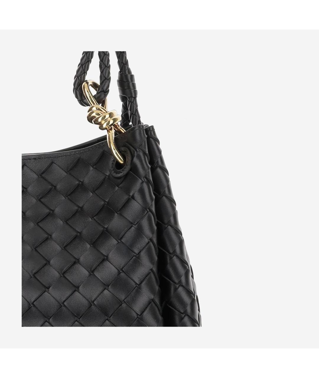 BOTTEGA VENETA Черная кожаная сумка через плечо, фото 5