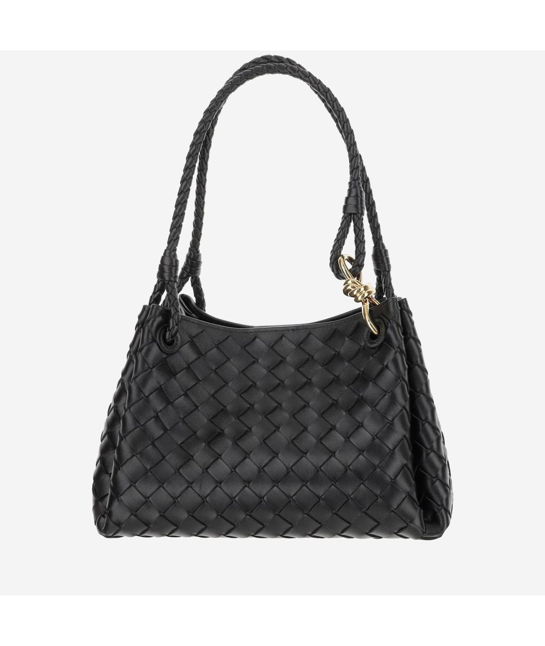 BOTTEGA VENETA Черная кожаная сумка через плечо, фото 6