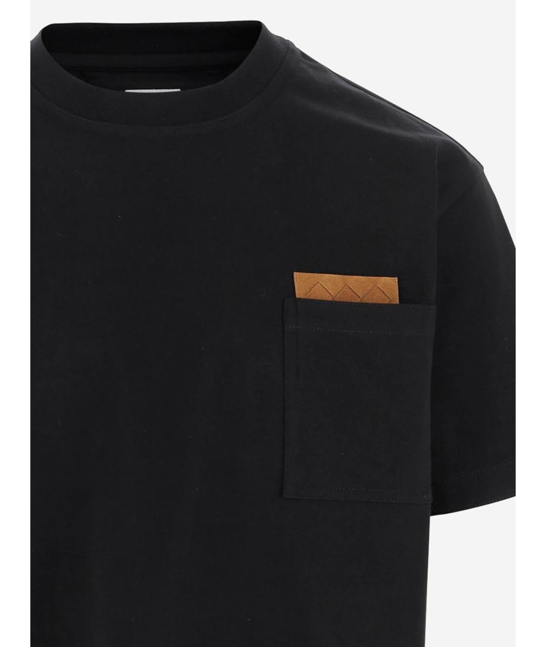 BOTTEGA VENETA Черная хлопковая футболка, фото 3