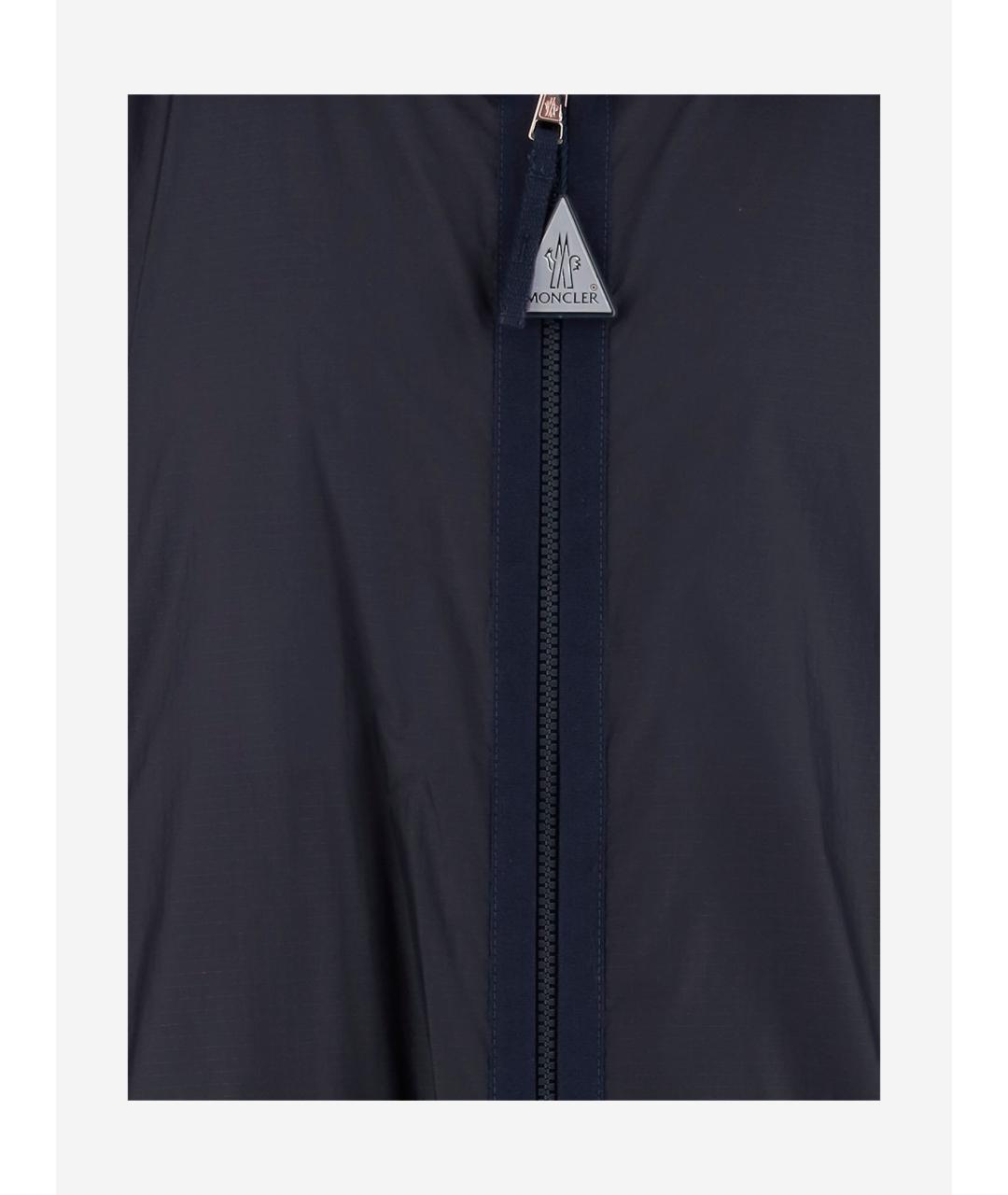 MONCLER Темно-синяя полиамидовая куртка, фото 3