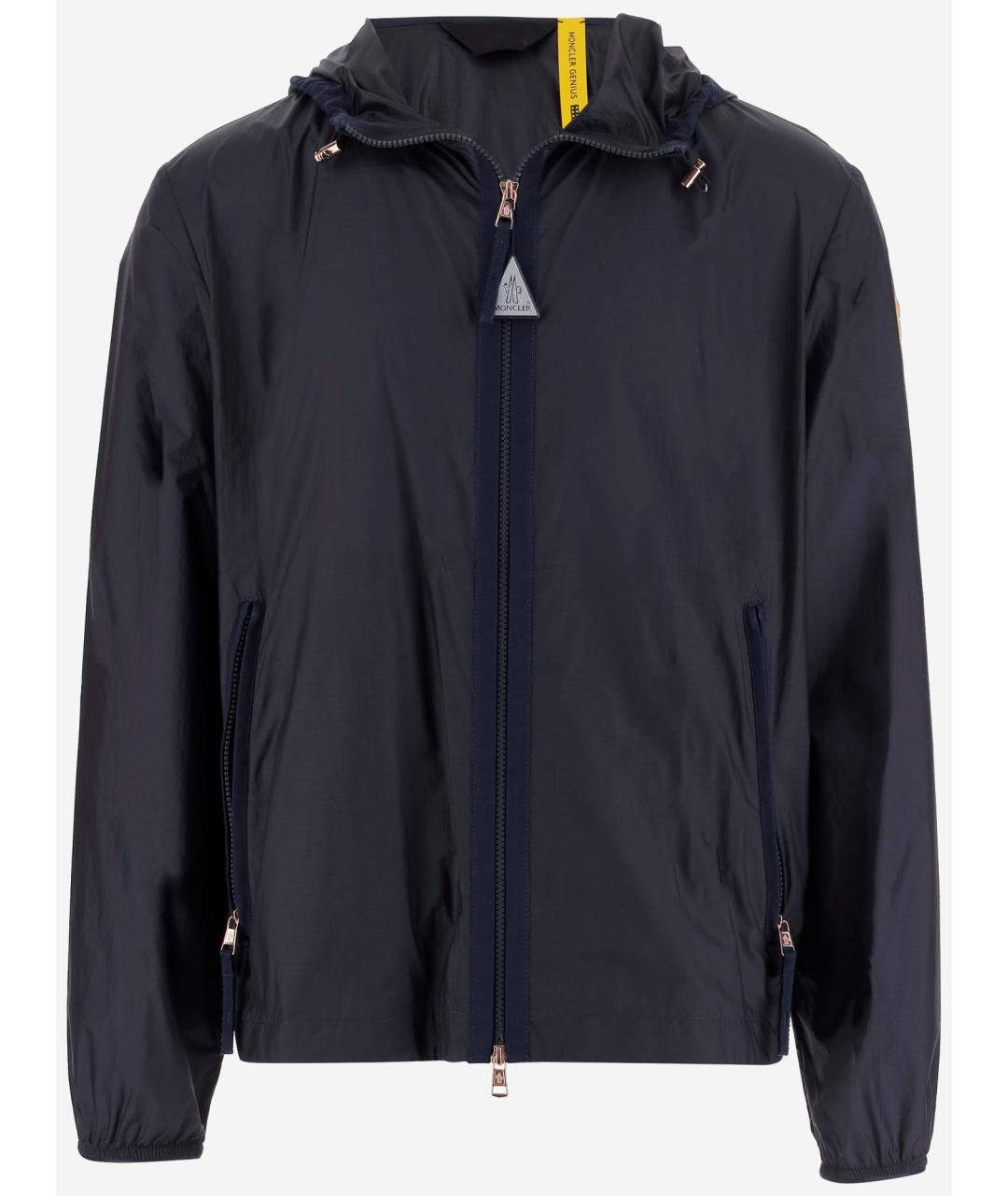 MONCLER Темно-синяя полиамидовая куртка, фото 4