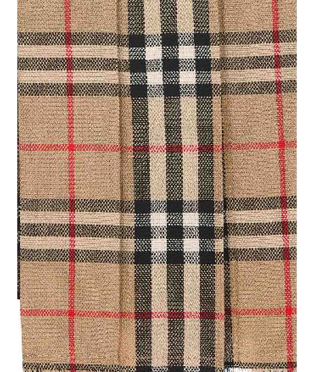 BURBERRY Бежевая шерстяная юбка мини, фото 4