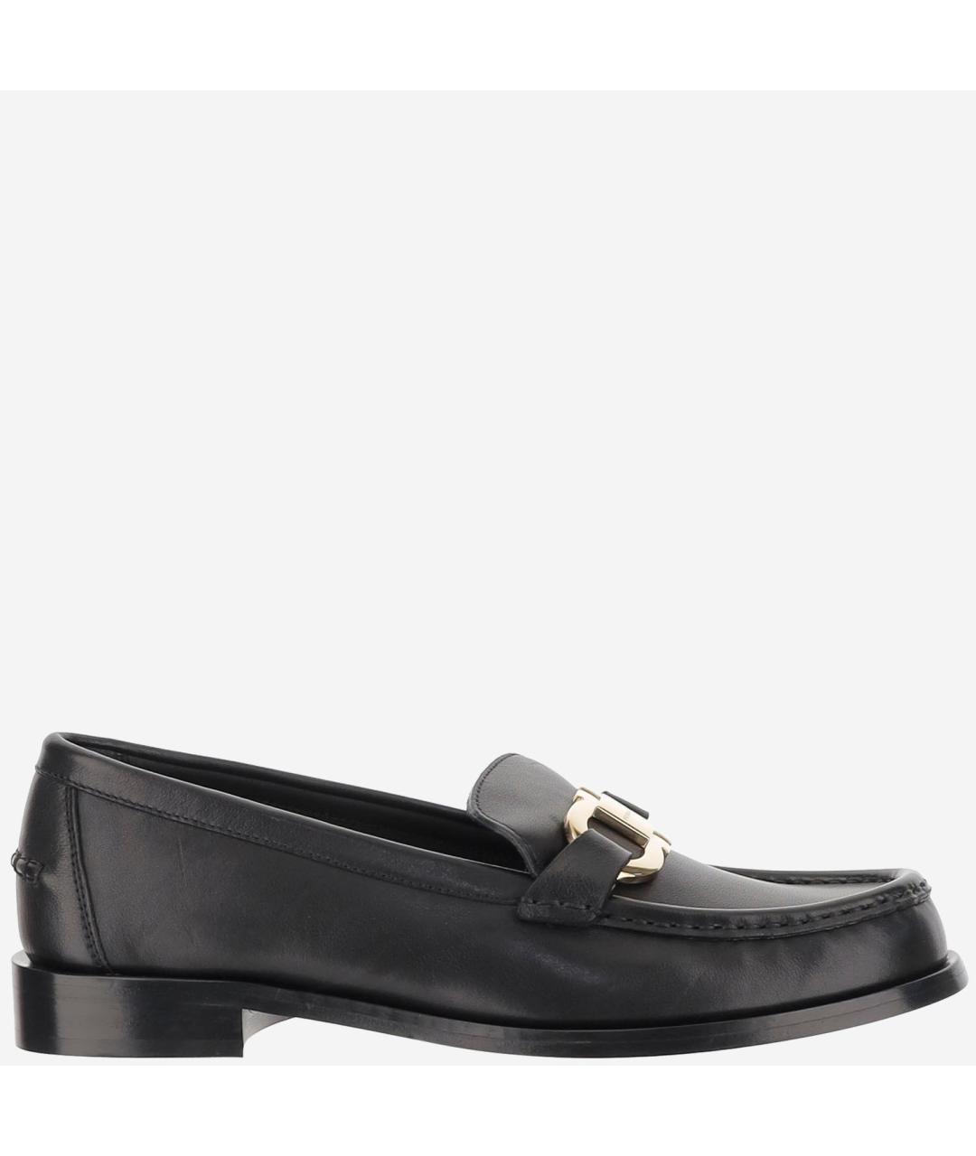 FERRAGAMO Черные кожаные лоферы, фото 6
