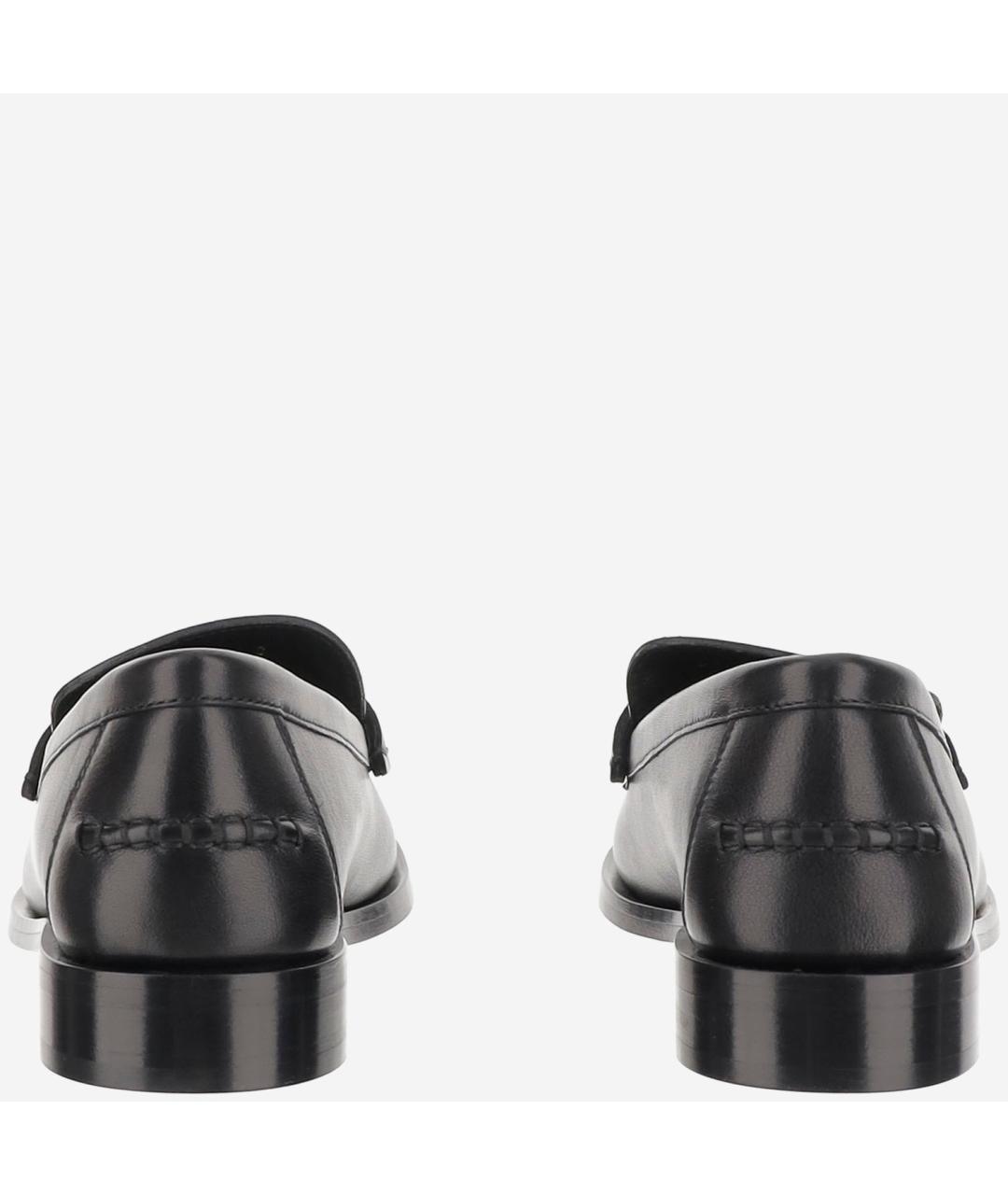 FERRAGAMO Черные кожаные лоферы, фото 4