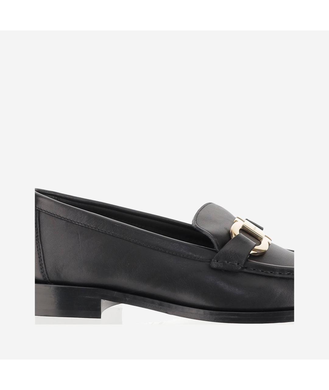 FERRAGAMO Черные кожаные лоферы, фото 5