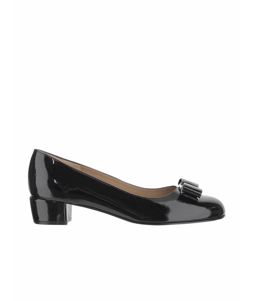 FERRAGAMO Черные туфли из лакированной кожи, фото 1