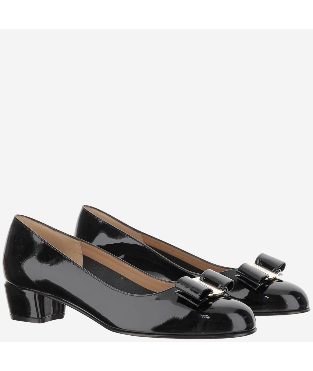 FERRAGAMO Черные туфли из лакированной кожи, фото 3