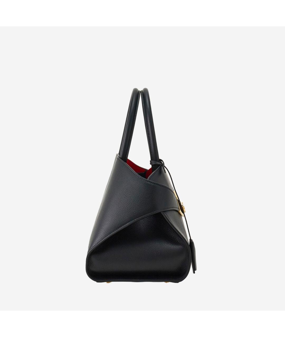 FERRAGAMO Черная кожаная сумка тоут, фото 2