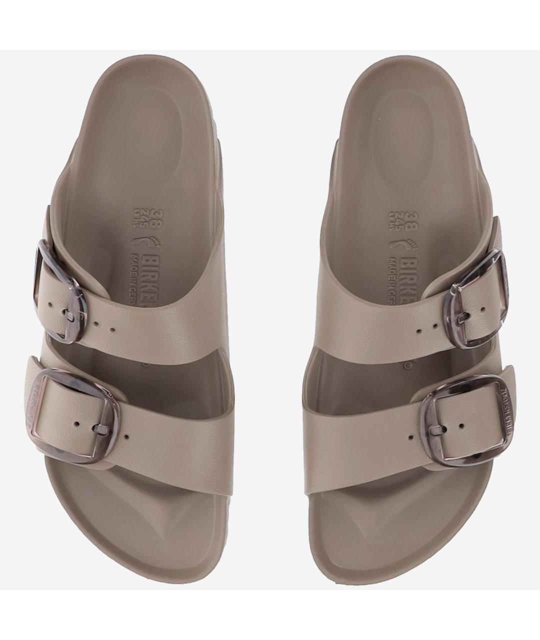 BIRKENSTOCK Бежевые кожаные шлепанцы, фото 2