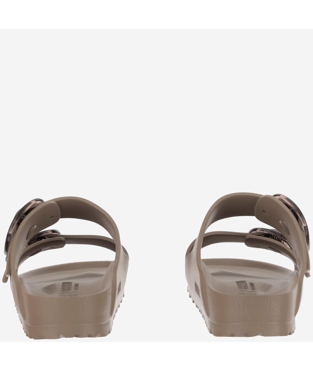 BIRKENSTOCK Бежевые кожаные шлепанцы, фото 4