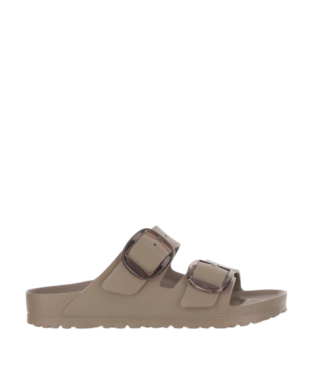 BIRKENSTOCK Бежевые кожаные шлепанцы, фото 1