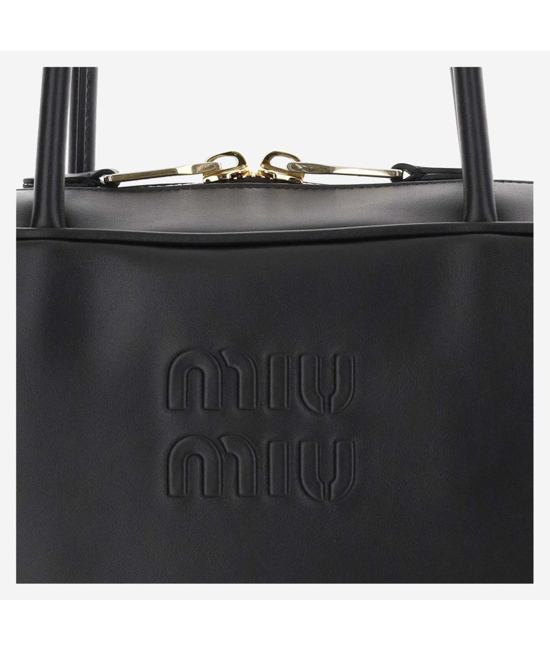 MIU MIU Черная кожаная сумка через плечо, фото 4