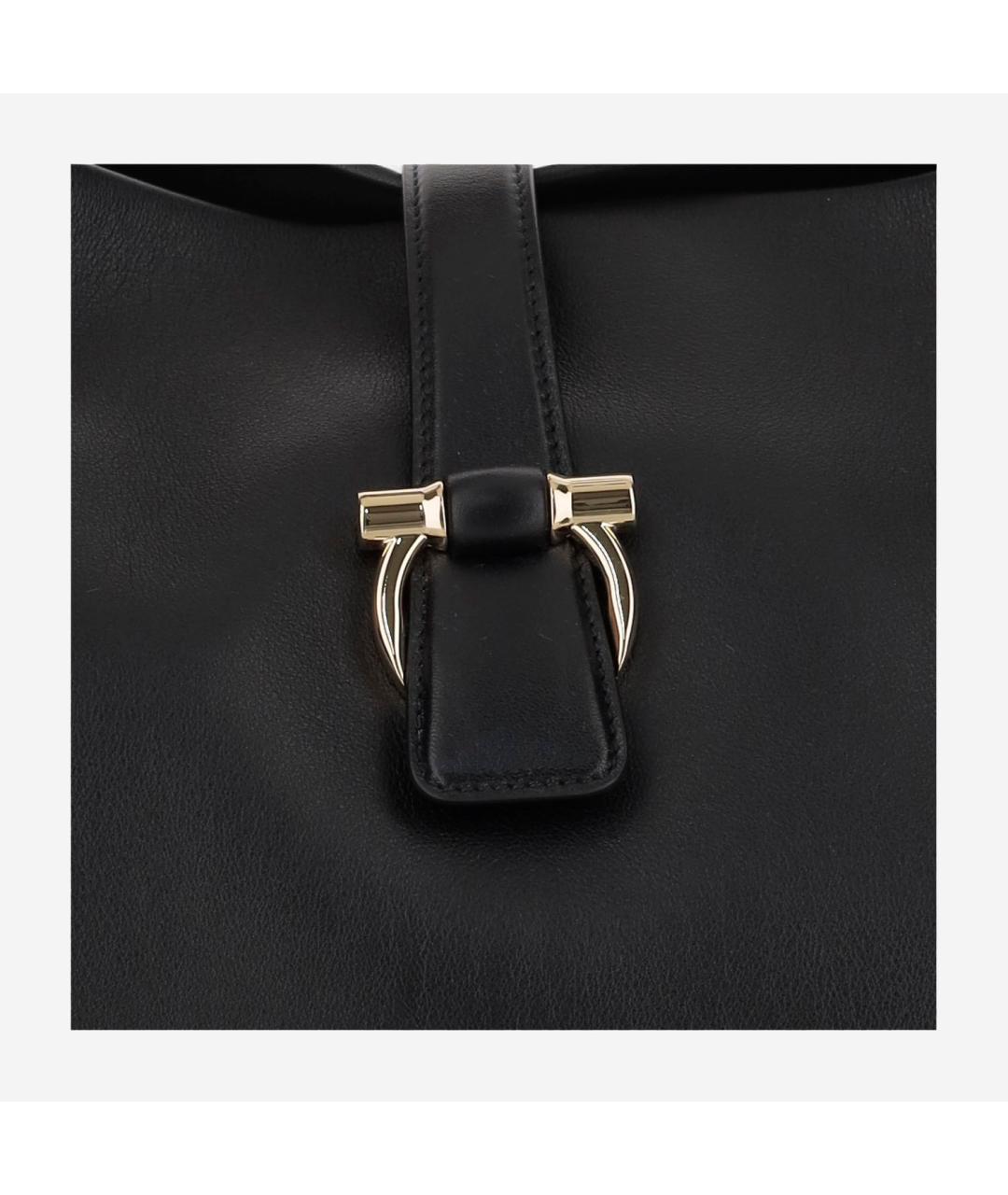 FERRAGAMO Черная кожаная сумка через плечо, фото 4