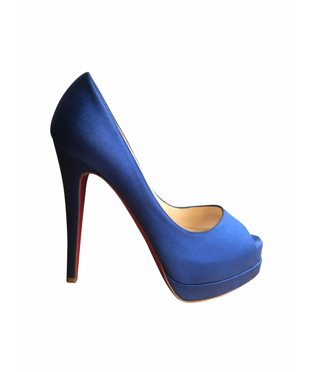 CHRISTIAN LOUBOUTIN Синие текстильные туфли, фото 1