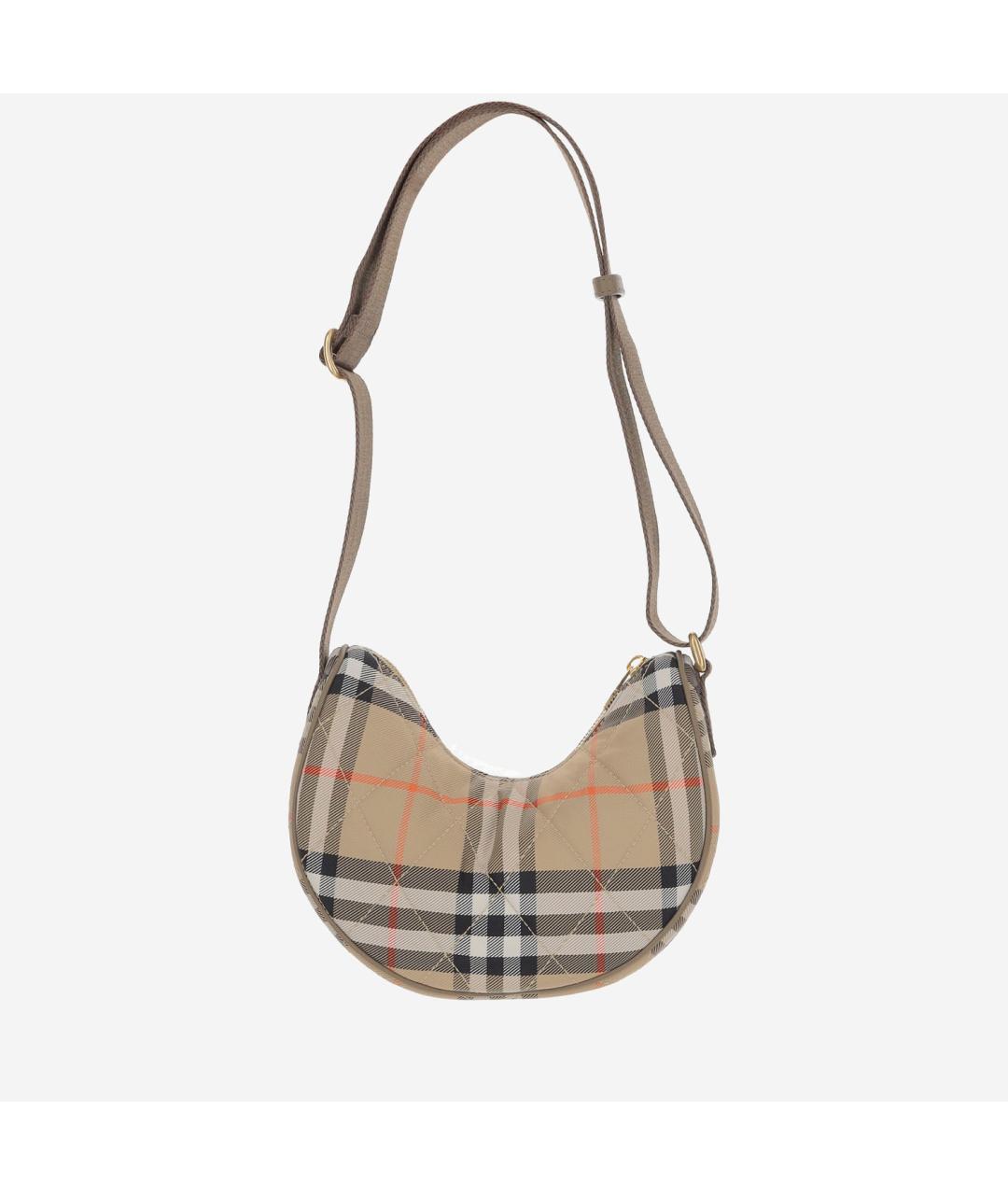 BURBERRY Бежевая синтетическая сумка через плечо, фото 3