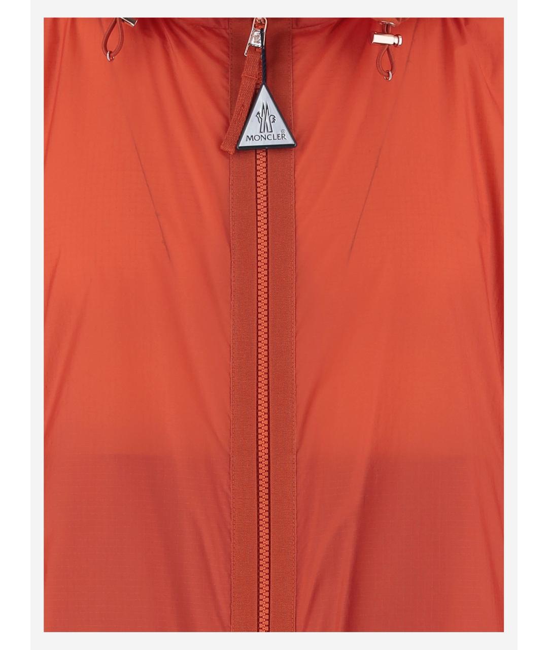 MONCLER Оранжевая полиамидовая куртка, фото 3
