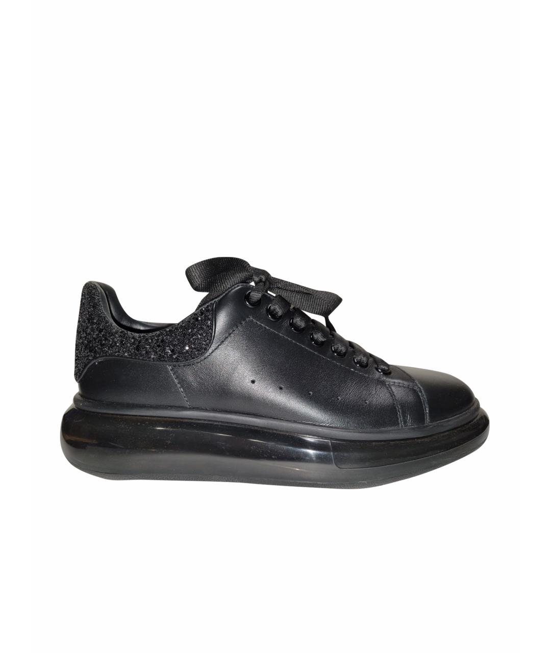 ALEXANDER MCQUEEN Черные кожаные кеды, фото 1