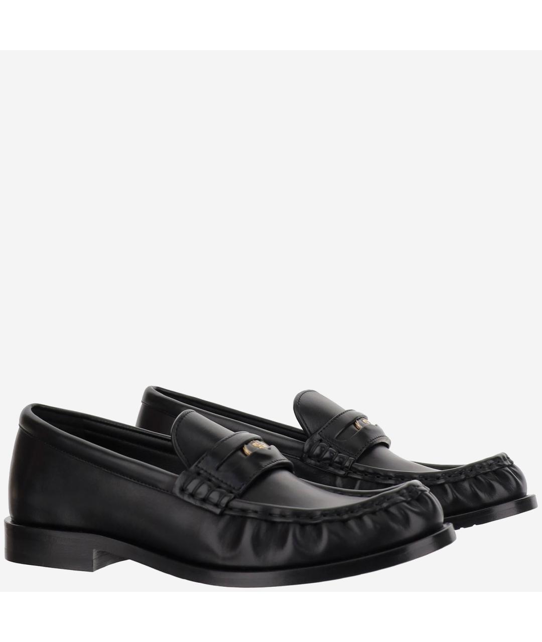 BURBERRY Черные кожаные лоферы, фото 3