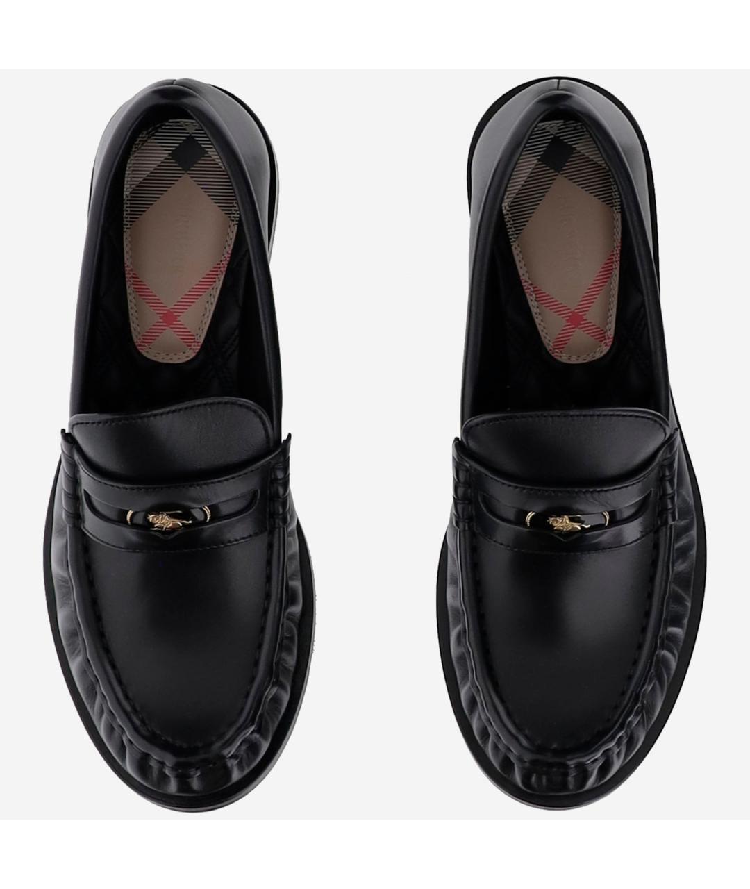 BURBERRY Черные кожаные лоферы, фото 2