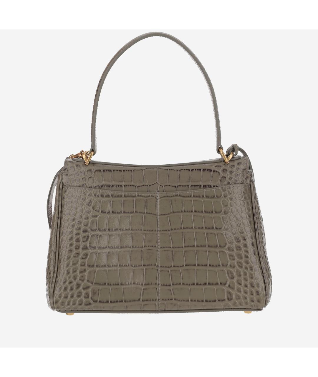 BALENCIAGA Хаки кожаная сумка тоут, фото 3