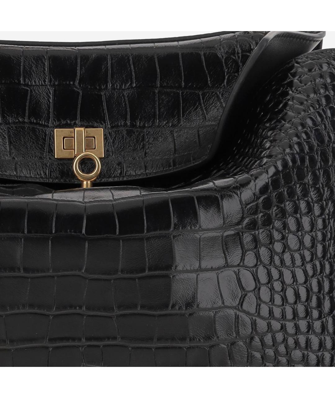 BALENCIAGA Черная кожаная сумка тоут, фото 5
