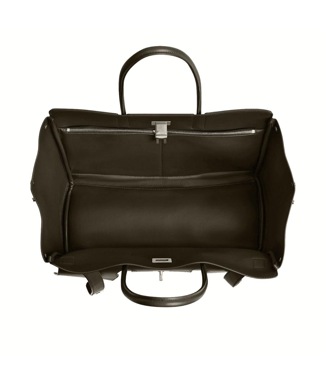 BALENCIAGA Хаки кожаная сумка тоут, фото 4