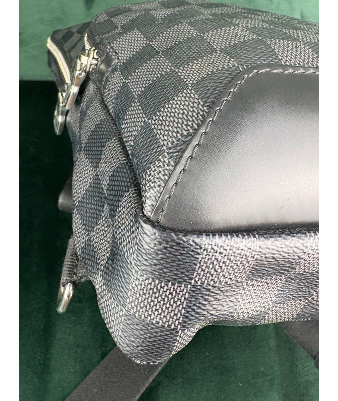 LOUIS VUITTON Черная кожаная сумка на плечо, фото 5