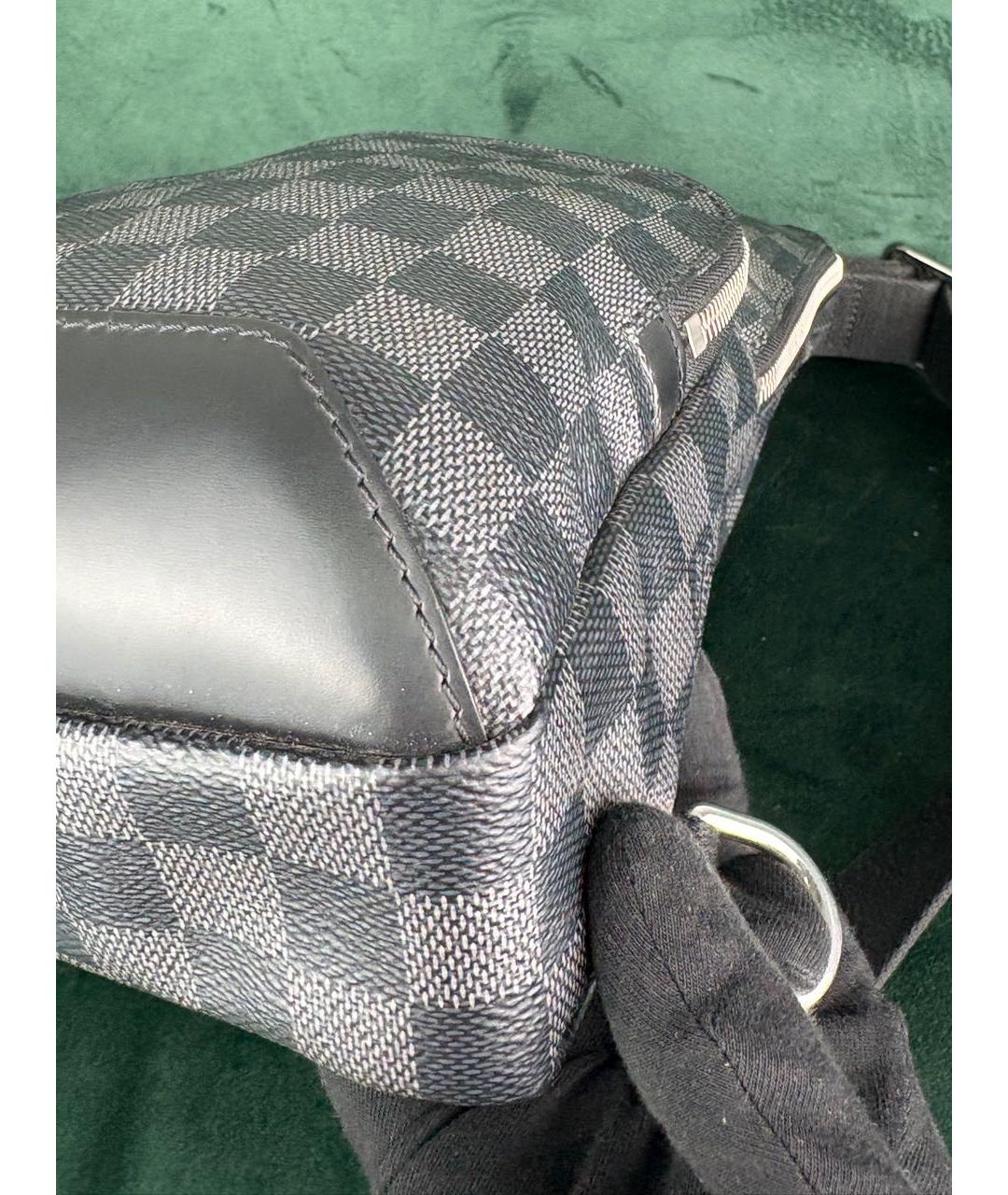 LOUIS VUITTON Черная кожаная сумка на плечо, фото 6