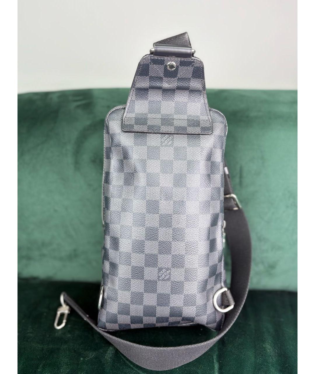 LOUIS VUITTON Черная кожаная сумка на плечо, фото 2