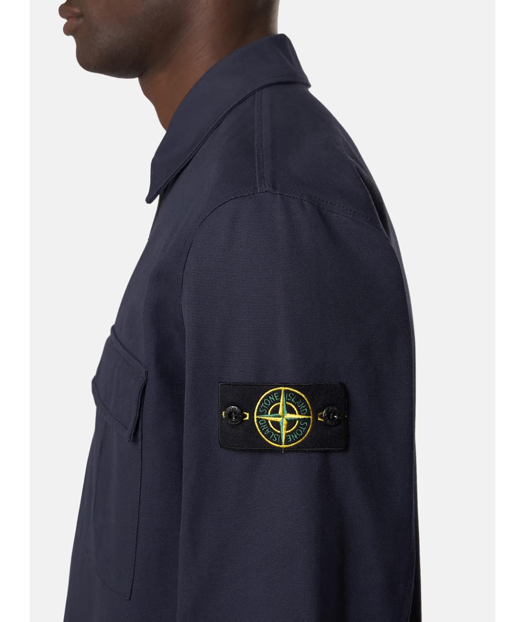 STONE ISLAND Темно-синяя хлопковая куртка, фото 3