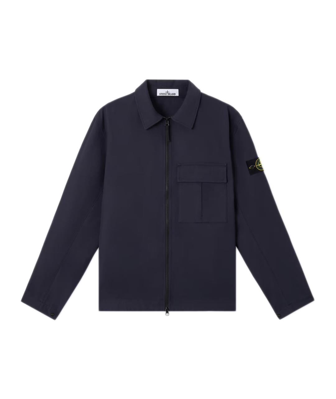 STONE ISLAND Темно-синяя хлопковая куртка, фото 1