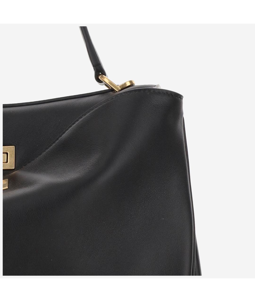 BALENCIAGA Черная кожаная сумка тоут, фото 4