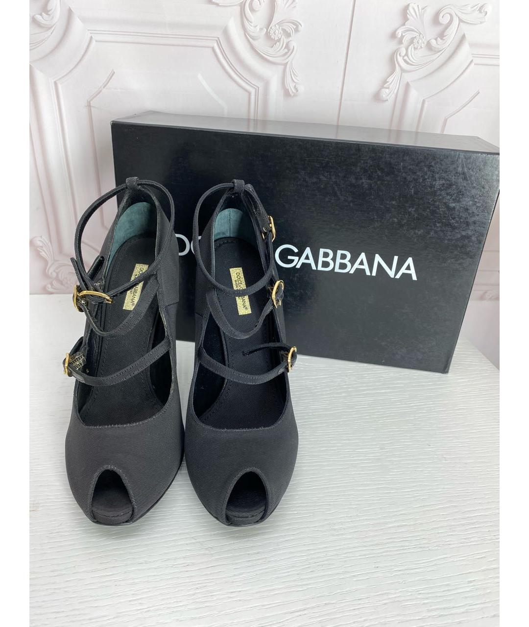 DOLCE&GABBANA Черные кожаные туфли, фото 2