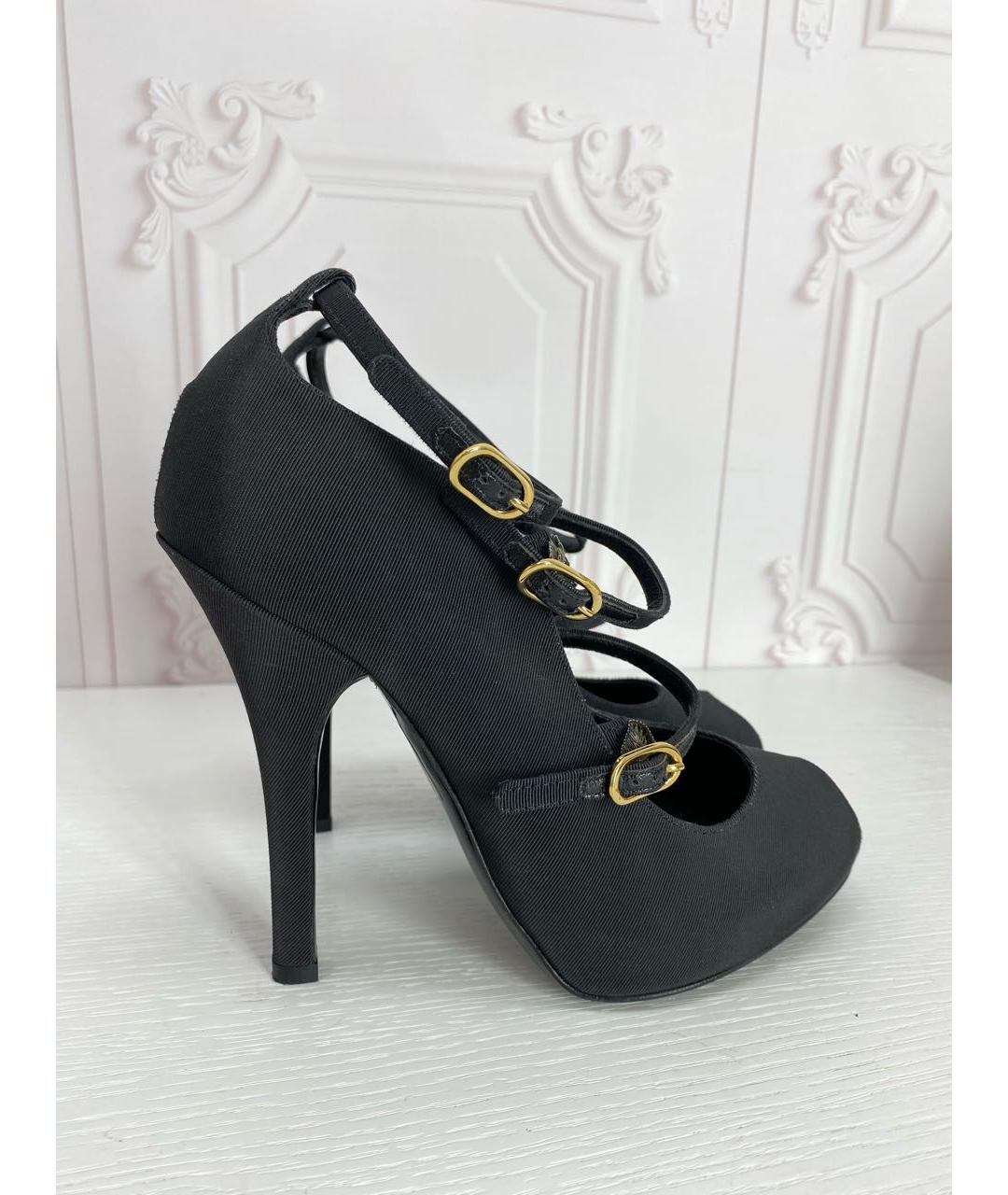 DOLCE&GABBANA Черные кожаные туфли, фото 9