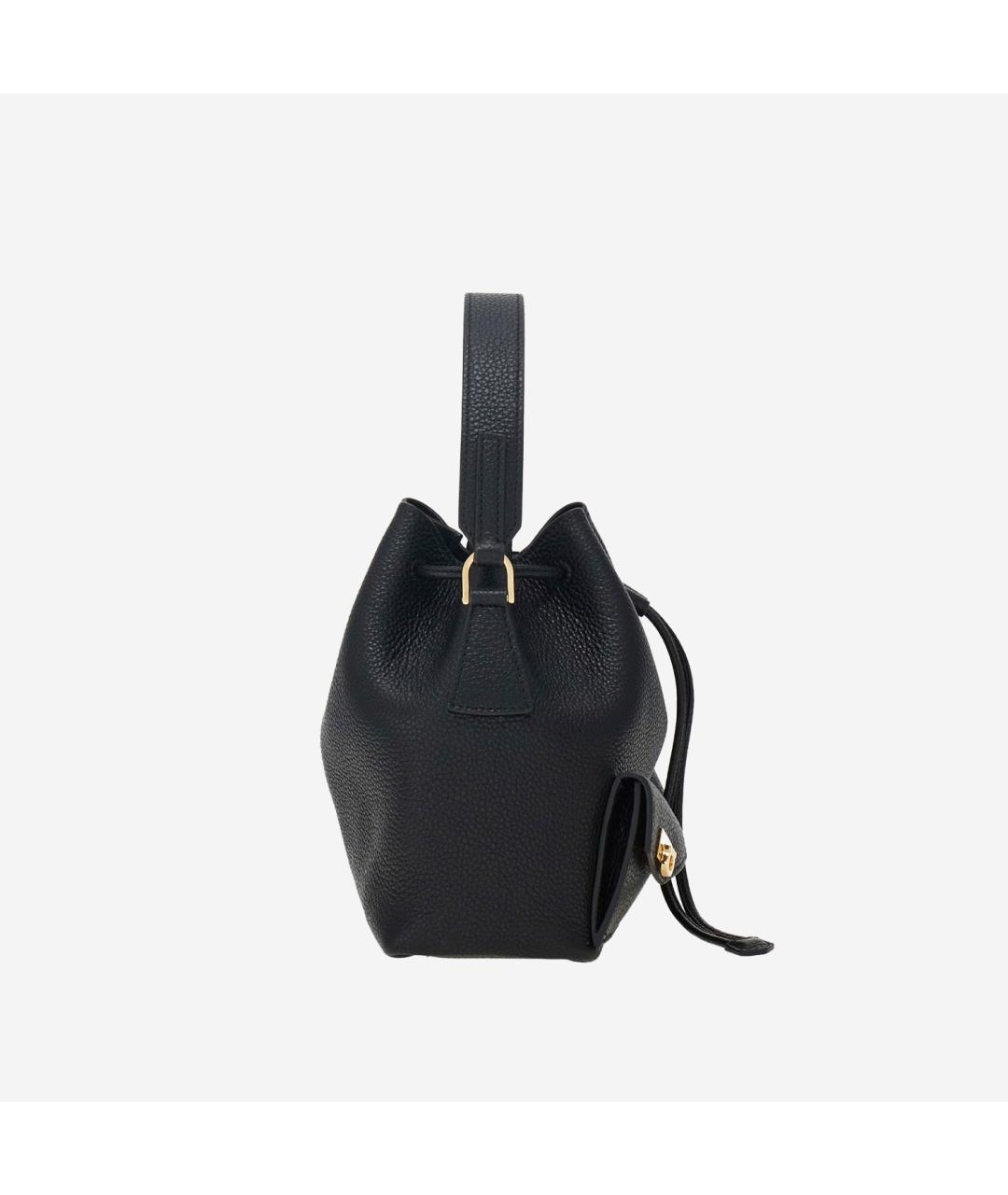 FERRAGAMO Черная кожаная сумка с короткими ручками, фото 3