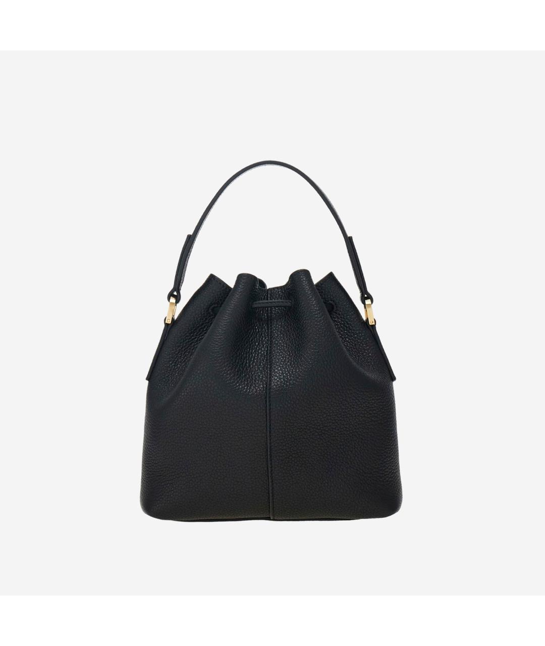 FERRAGAMO Черная кожаная сумка с короткими ручками, фото 4