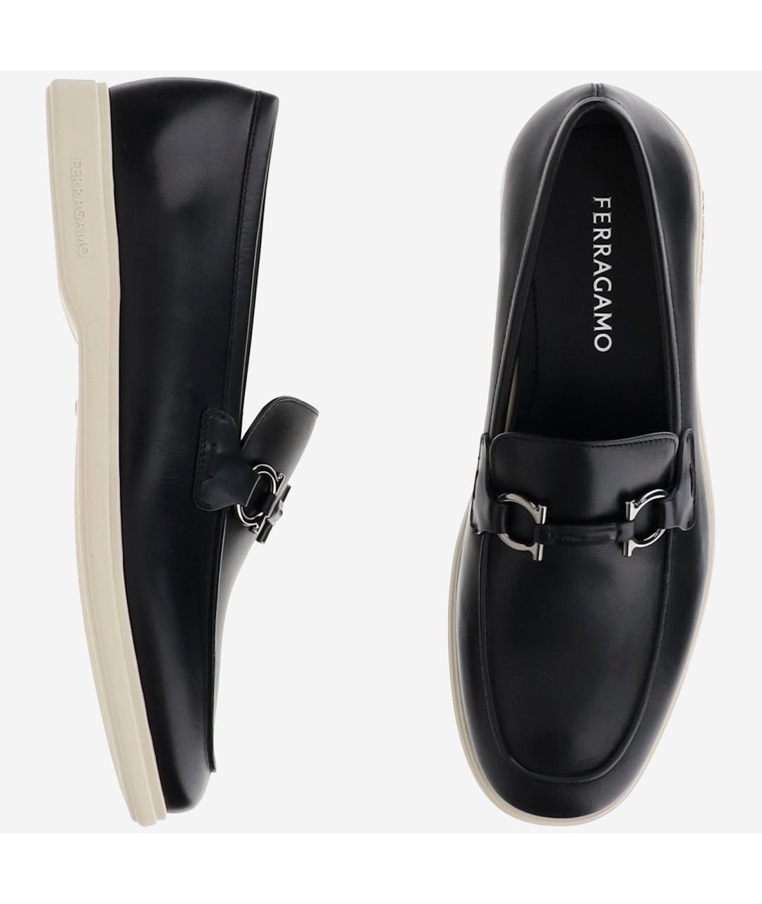 FERRAGAMO Черные кожаные лоферы, фото 2